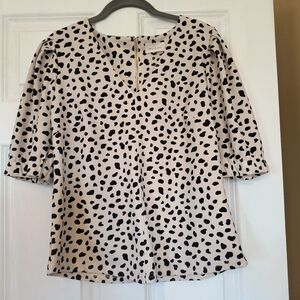 MELLODAY Black and White Patterned Blouse